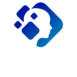 Logo for "AI Knowledge Zone," featuring a stylized profile of a head with digital elements in blue and black colors.